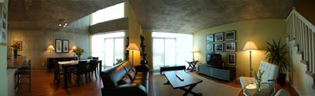 Panoramic living/dining room